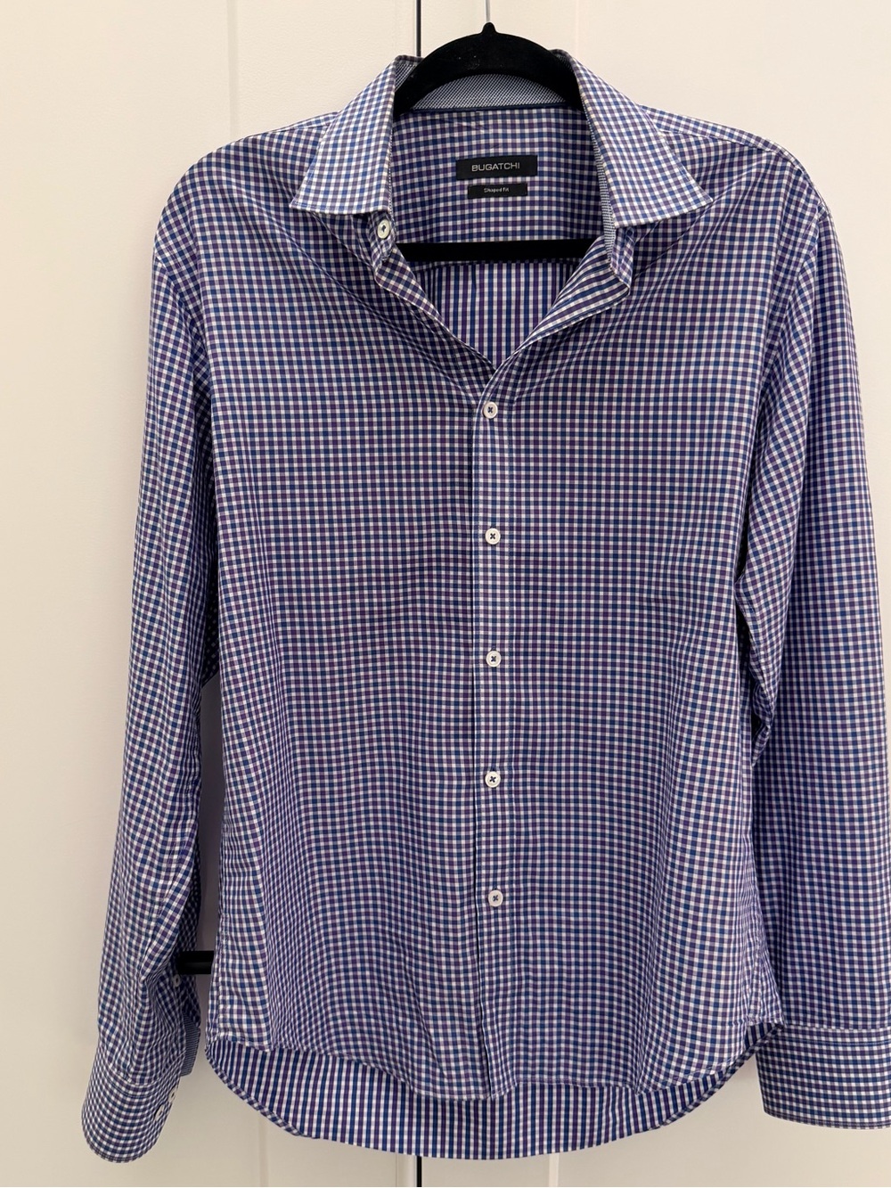 Bugatchi Purple and Blue Gingham Button-Up Shirt